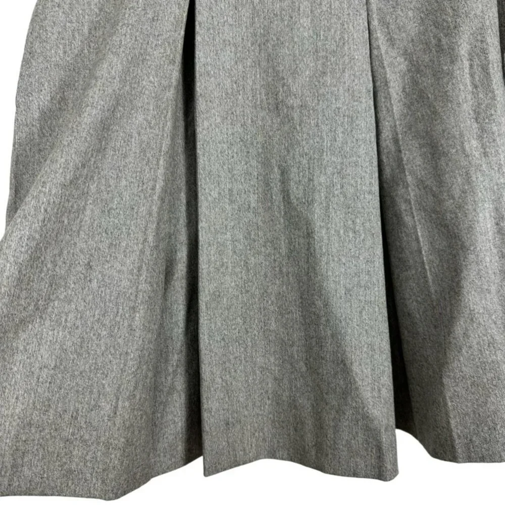 Chloé Womens Gray Pleated‎ A-Line Wool & Cashmere Blend Skirt T44 Made In France